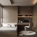 Modern Tatami Bedroom Interior Design With Tatami Bed Window Desk And Wardrobe