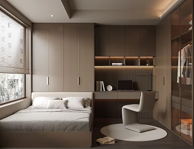 Modern Italian Tatami Bedroom Chair Wardrobe 3d model