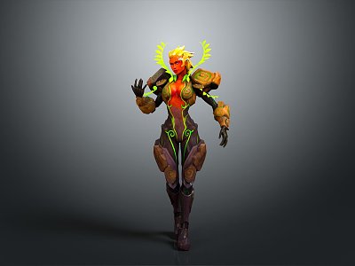 cosplay costume online game female warrior anime costume animation costume 3d model