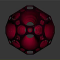 Red Decorative Sphere Ornament With Hollow Holes And Spiral Patterns For Home Use