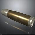 Golden Silver Bullet With Metallic Texture And Shiny Surface On Dark Background 3d model