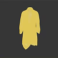 White Robe with Drapped Folds Stand Collar Long Sleeves on Gray Gradient Reflective Surface