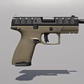 Modern Black And Tan Pistol With Ergonomic Grip Barrel Slide And Tactical Design