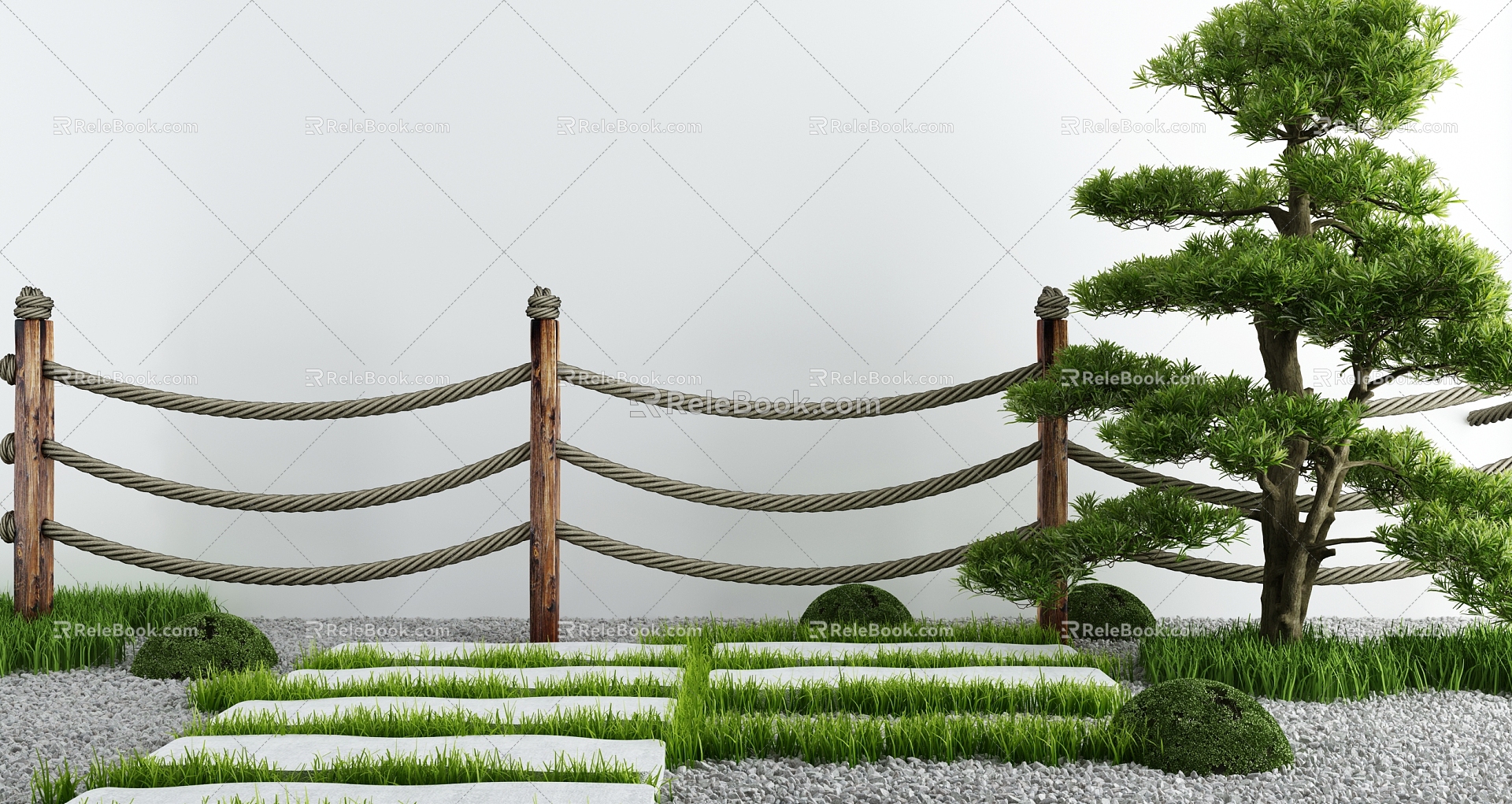 Modern Landscape Sketches Courtyard Landscape Sketches 3d model