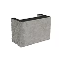 Gray Concrete Reception Desk With Rough Texture And Smooth Surface For Office Interior