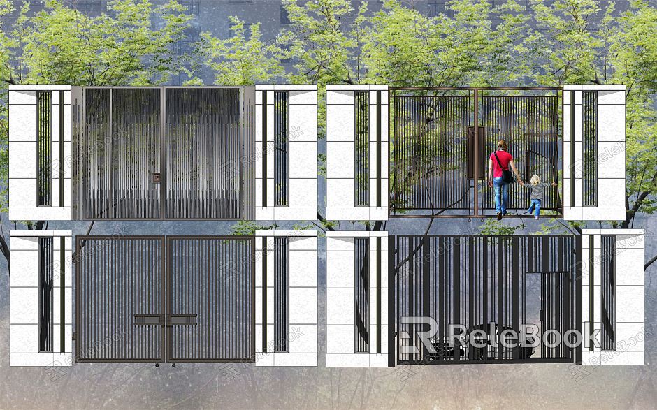 Modern Gate Community Entrance Metal Grille Car Line Iron Fire Normally Closed Gate model