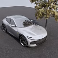 Silver Coupe Car With Sleek Modern Exterior Design Parked Near Tree