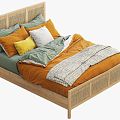 Double Bed 3D Model Realistic Bed Double Bed Bedroom Pillow 3d model