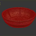 Handwoven Decorative Storage Basket With Brown Orange Textured Woven Pattern 3d model