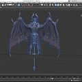 Demonic Fantasy Game Movie Character With Horns Wings And Scepter