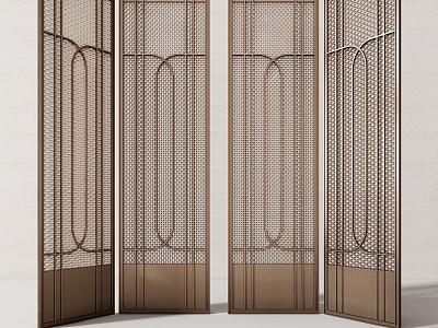 CCD glass screen metal screen partition combination 3d model