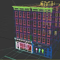 Traditional Multi Story Brick Building With Ground Floor Shops And Upper Residential Floors