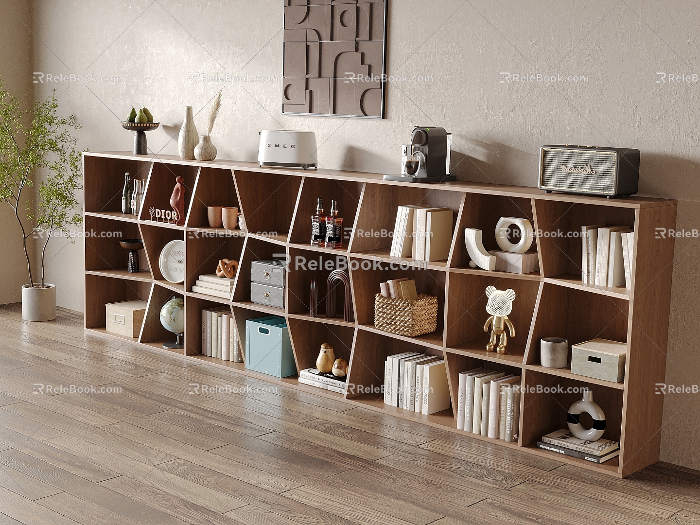 Alien decorative bookcase 3d model