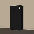 Modern Black Double Door Refrigerator With Sleek Surface As Kitchen Appliance