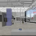 Modern Fashion Retail Store With Clothing Shoes Display Racks And Stylish Lighting