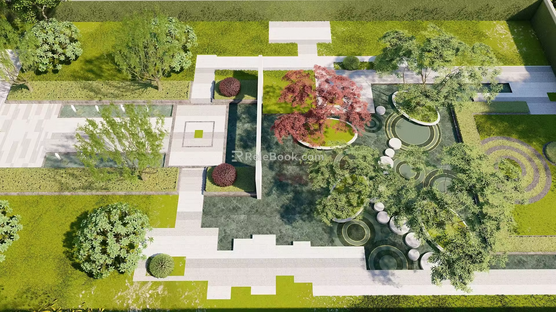 Modern Park Wide View 3d model