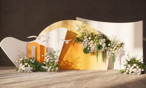 Modern Meichen Wedding Welcome Area 3d model