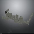 Gray Medieval Castle Walls 3D Model With Stone Towers And Gateways