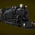 Vintage Black Steam Train Locomotive With Number 1923 And Metal Parts