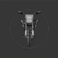 Modern White and Gray Off Road Motorcycle With Large Tires and Reflective Surface