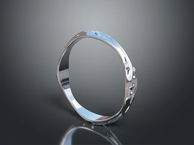 Shiny Silver Bracelet With Sleek Surface And Intricate Details For Fashionable Daily Wear 3d model