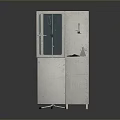 Medical Cabinet With Glass Door And Adjustable IV Stand For Medical Supplies Storage