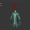 Game Movie Character In Ornate Robe With Golden Accents And Floating Magic Circle Symbol