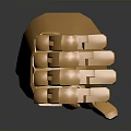 Golden Mechanical Equipment With Intricate Metallic Structure And Stable Base Design