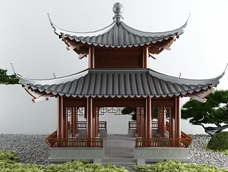 Chinese style pavilion, ancient building, ancient pavilion 3d model
