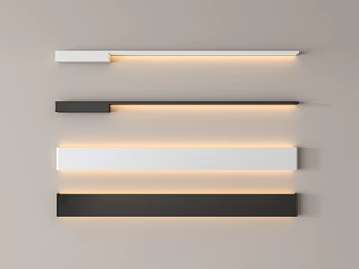 Modern Sleek Wall Lamps In Black And White For Home Interior Lighting Design 3d model