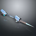 Game Movie Character Weapon Shiny Metal Dagger With Blue Gemstone And Reflective Blade