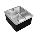 Stainless Steel Square Kitchen Sink With Functional Drain And Smooth Rim Design