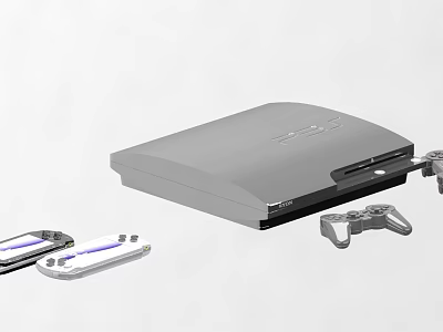 Game consoles PS and Switch 3d model
