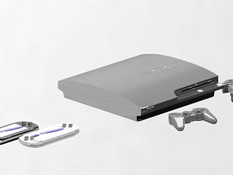 Game consoles PS and Switch 3d model