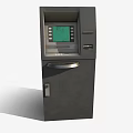 Gray Modern ATM Machine With Digital Screen Keypad And Cash Dispenser