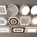 Modern Ceiling Lights In Various Shapes Round Square Hexagonal And Star Moon Design 3d model