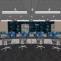 modern command center monitoring command center 3d model
