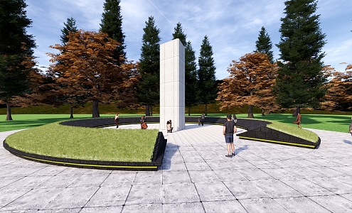 Monument Memorial Sculpture Memorial Landscape 3d model