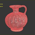 Vintage Handcrafted Earthenware Vase Sculpture Carving With Traditional Design And Handle