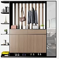Modern Shoe Cabinet Interior Design With Coat Hooks Shelves And Storage Solutions 3d model