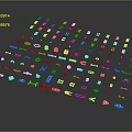 Blue Icon Collection With Various Types Of Digital Symbols Tools And Devices