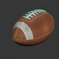American Football Sports Equipment With Brown Leather Surface White Laces And Stripes Design