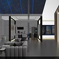 Elegant Modern Aluminum Home Showroom Interior With Furniture Display And Decor Elements