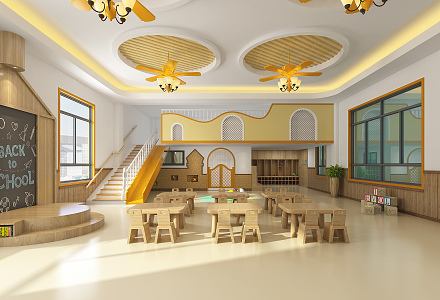 Modern Kindergarten Classroom 3d model