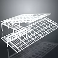 Modern White Building Frame Structure With Grid Design Architectural Model