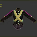 Black Leather Military Style Jacket With Golden Sash Buttons And Epaulets