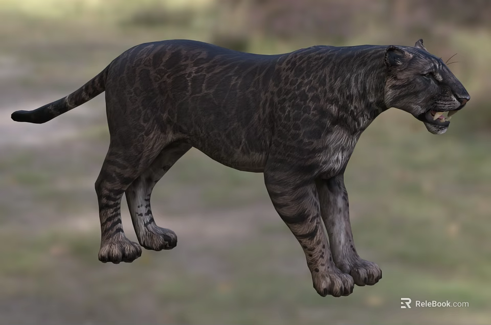 Reptile with Dark Spotted Body Standing in Natural Outdoor Habitat 3d model 