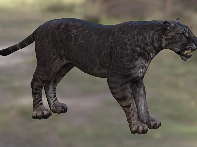 Reptile with Dark Spotted Body Standing in Natural Outdoor Habitat 3d model