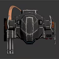 Armored Metallic Robot Design With Blue Display Arm Weapon And Mechanical Legs