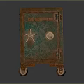 Vintage Commercial Safe The Chubbocker With Green Copper Finish And Wheels